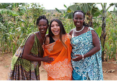 Jenny Kestler with locals in Rwanda